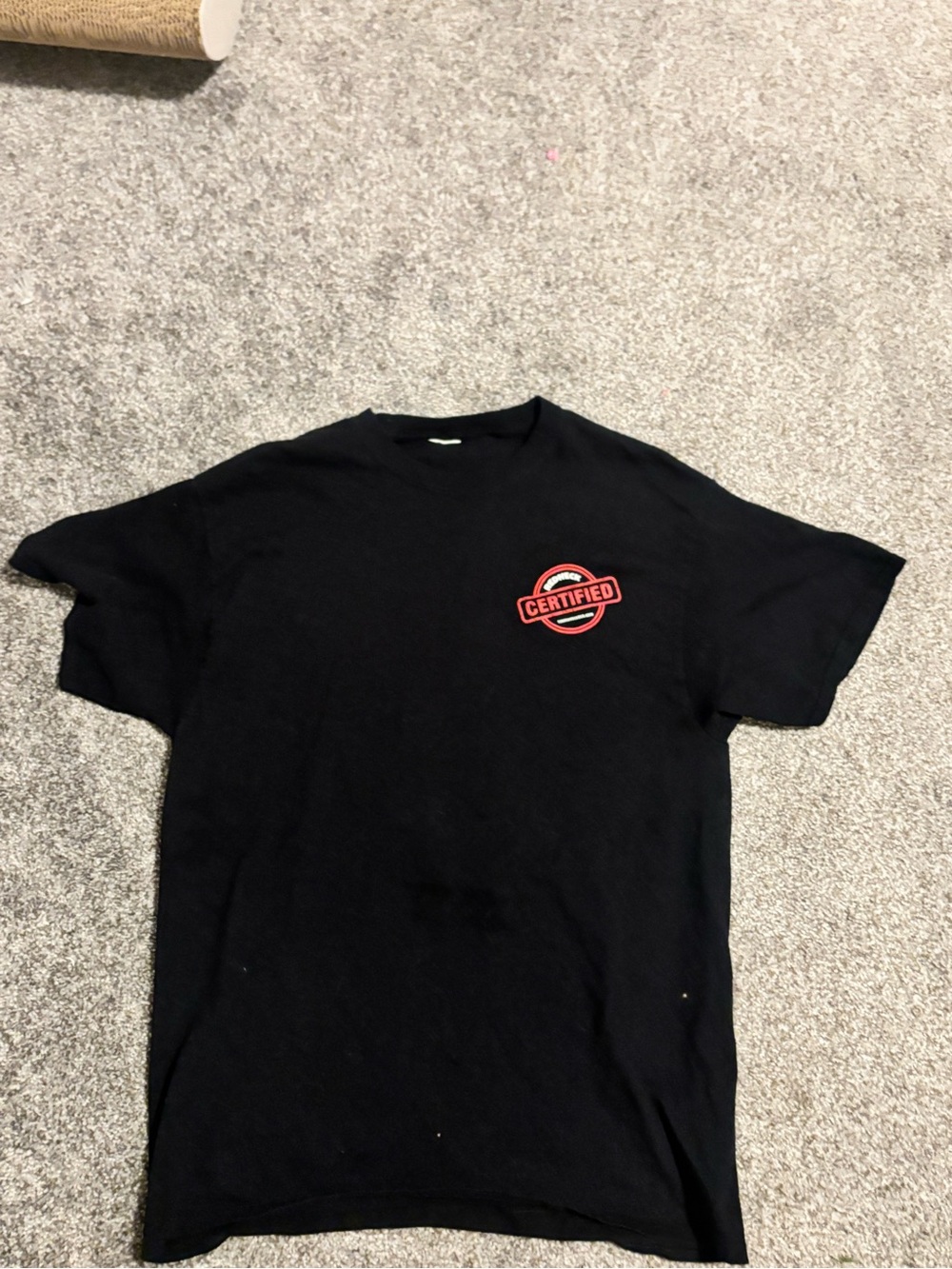 Black "Certified" Graphic Crew Neck T-Shirt - Men